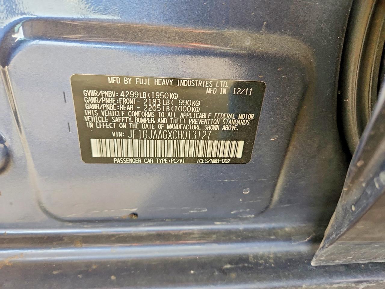 2012 SUBARU IMPREZA photo 34