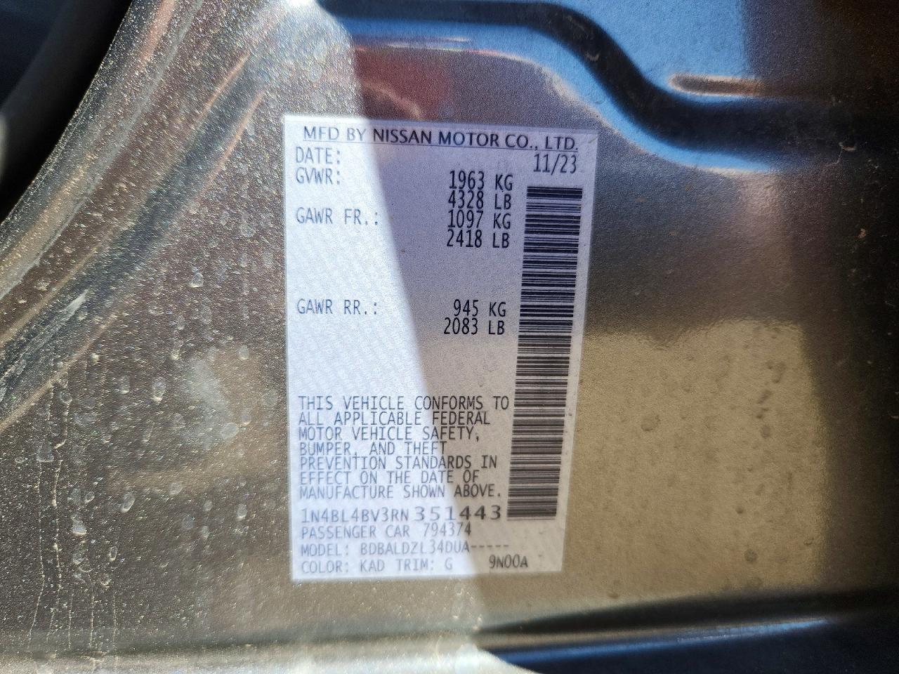 2024 NISSAN ALTIMA 2.5 S photo 23