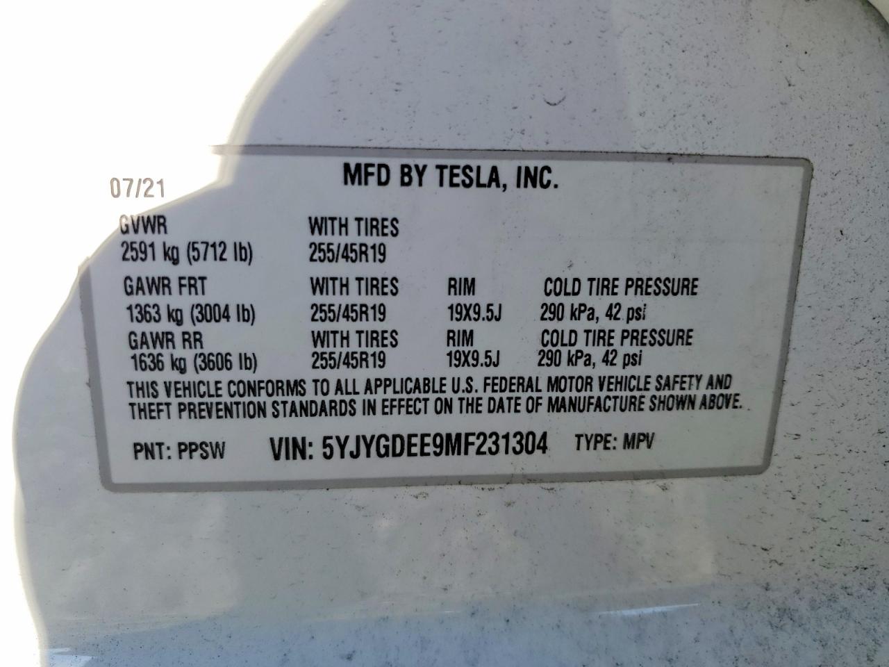 2021 TESLA MODEL Y photo 23