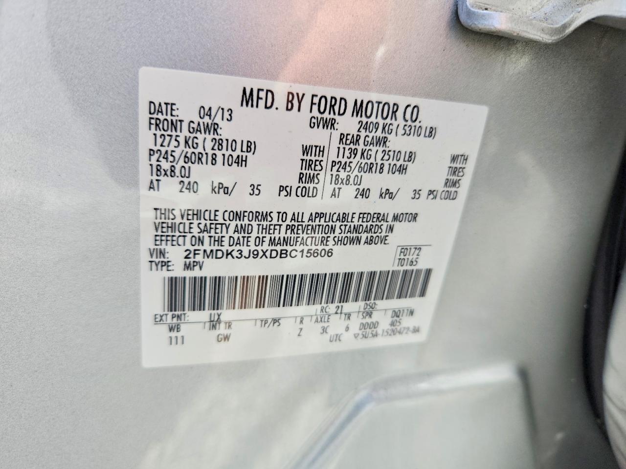 2013 FORD EDGE SEL photo 25