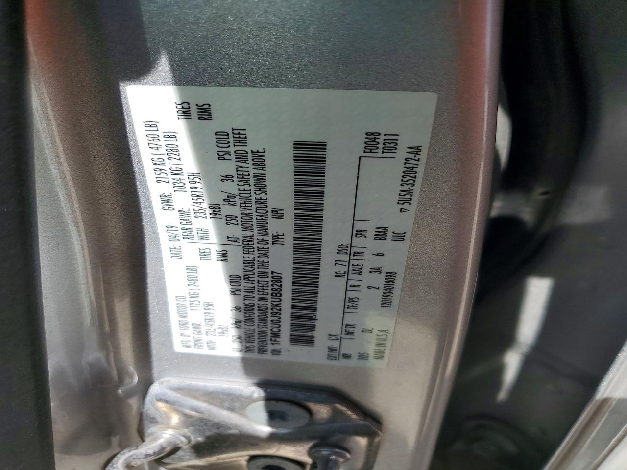 2019 FORD ESCAPE TITANIUM photo 23
