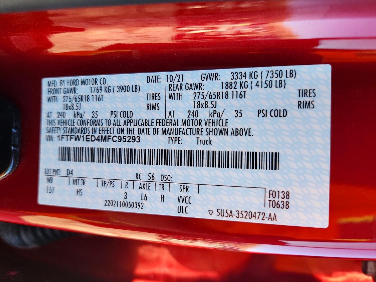 2021 FORD F150 SUPERCREW photo 23