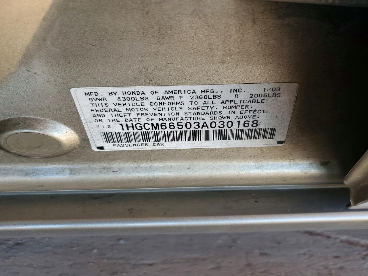 2003 HONDA ACCORD EX photo 34