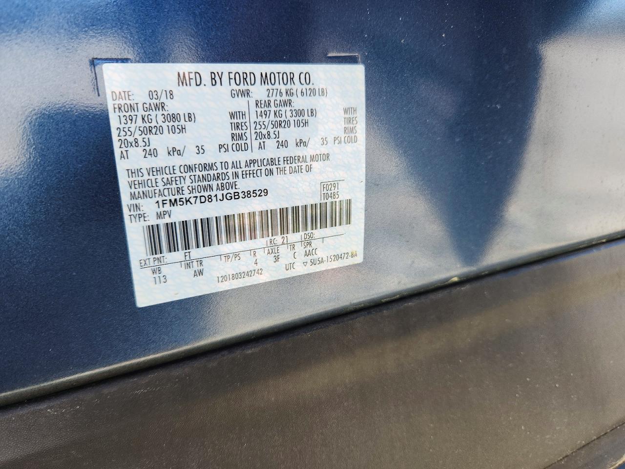 2018 FORD EXPLORER XLT photo 37