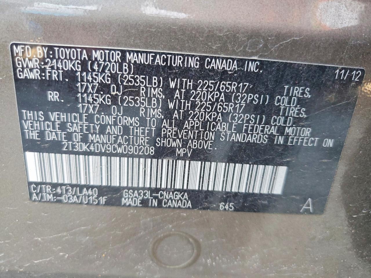 2012 TOYOTA RAV4 LIMITED photo 37