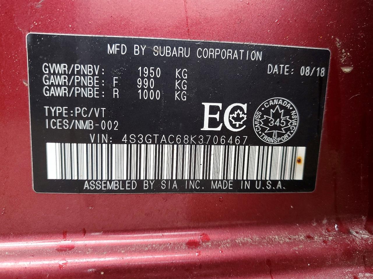 2019 SUBARU IMPREZA PREMIUM photo 24