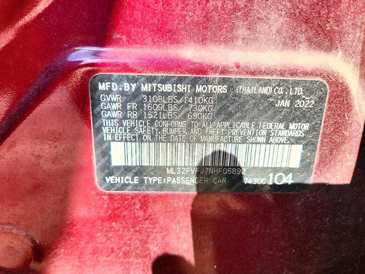 2022 MITSUBISHI MIRAGE G4 SE photo 25