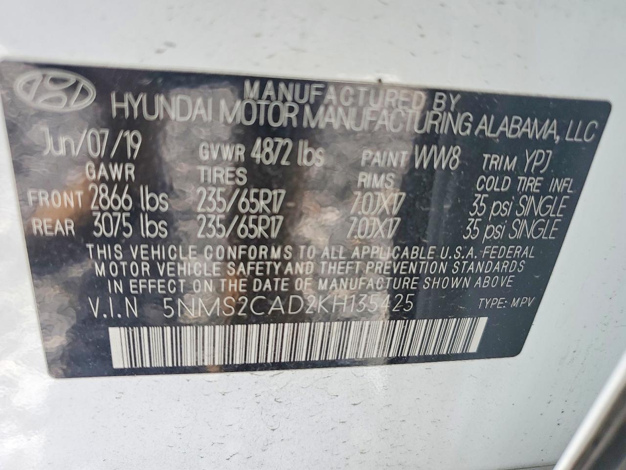 2019 HYUNDAI SANTA FE photo 37