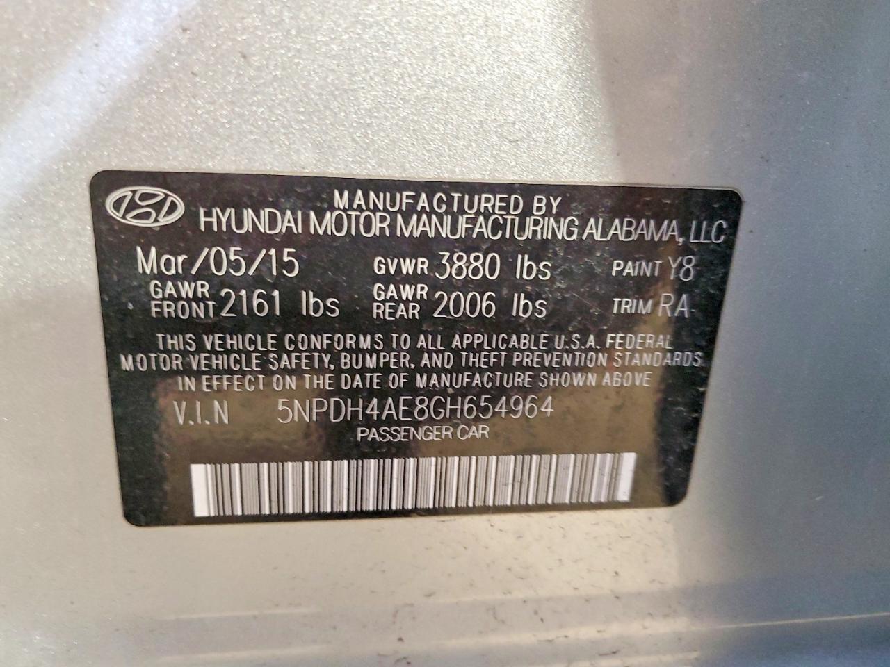 2016 HYUNDAI ELANTRA SE photo 12