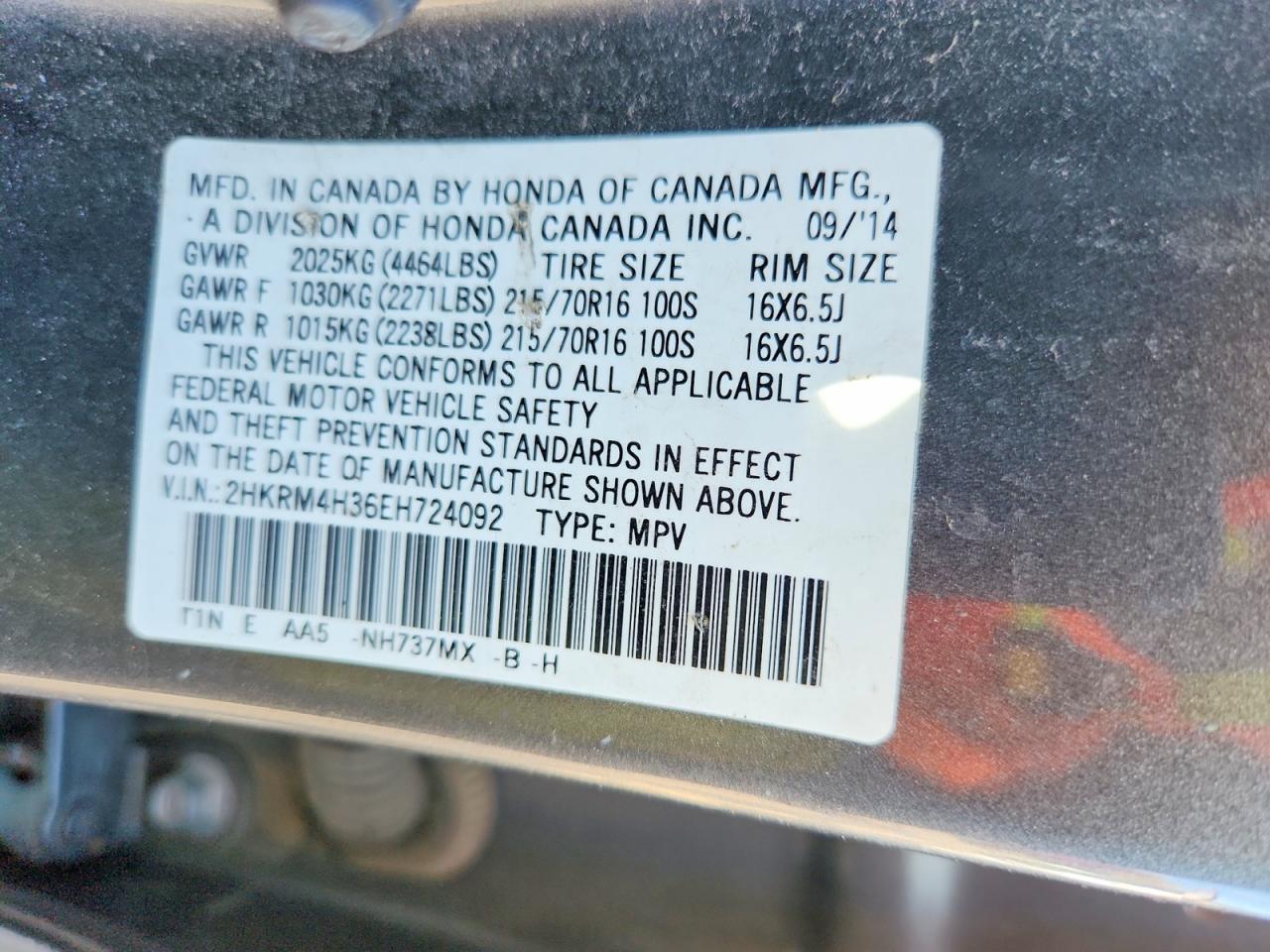2014 HONDA CR-V LX photo 14