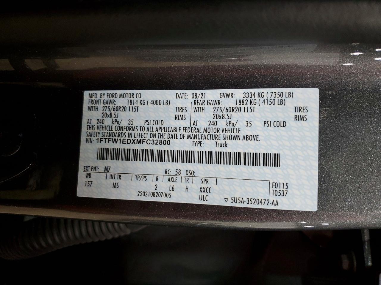 2021 FORD F150 SUPERCREW photo 12
