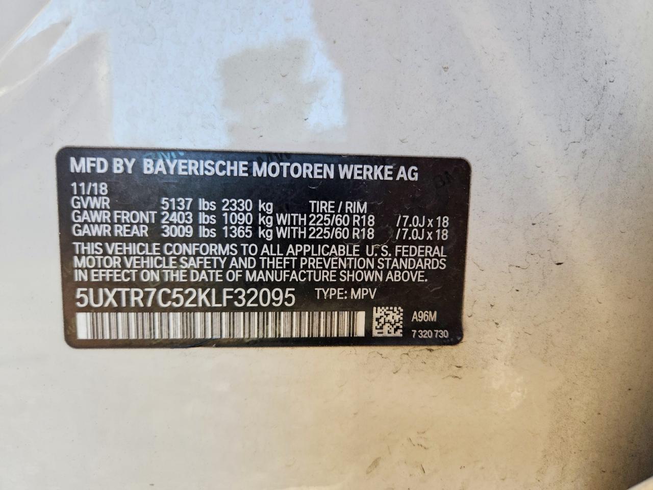 2019 BMW X3 SDRIVE30I photo 13