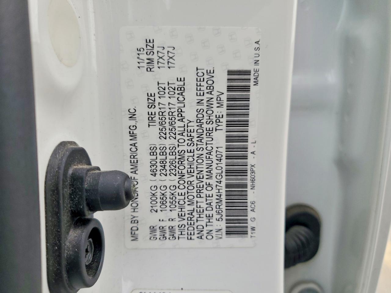 2016 HONDA CR-V EXL photo 37