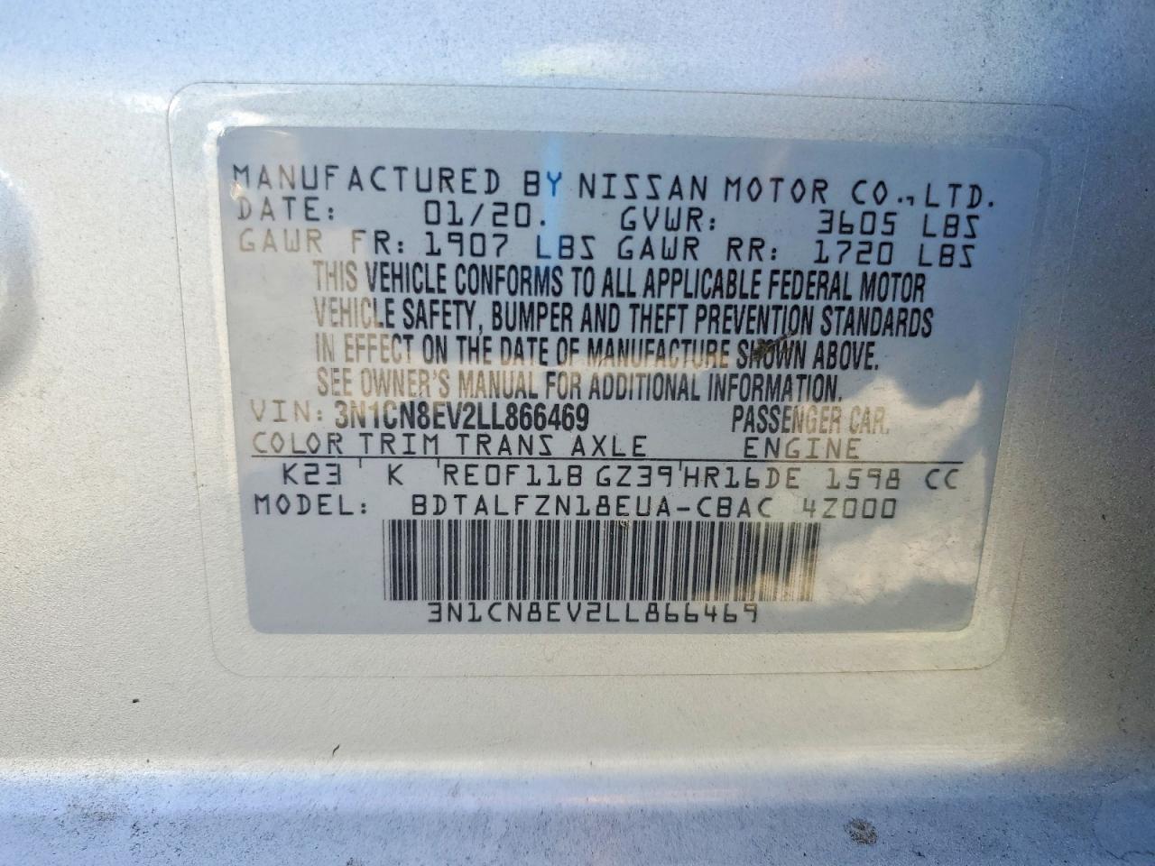 2020 NISSAN VERSA SV photo 23