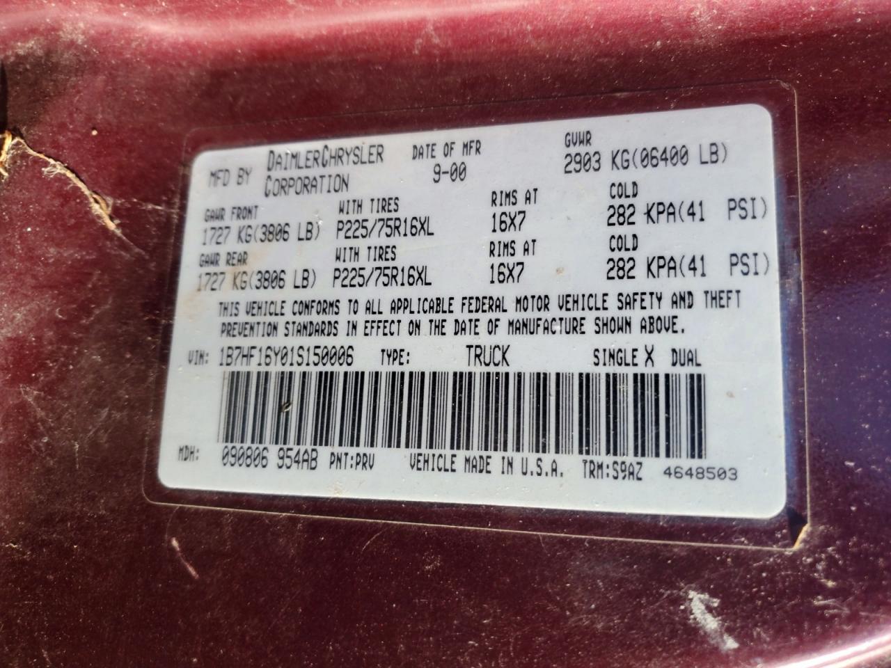 2001 DODGE RAM 1500 photo 23