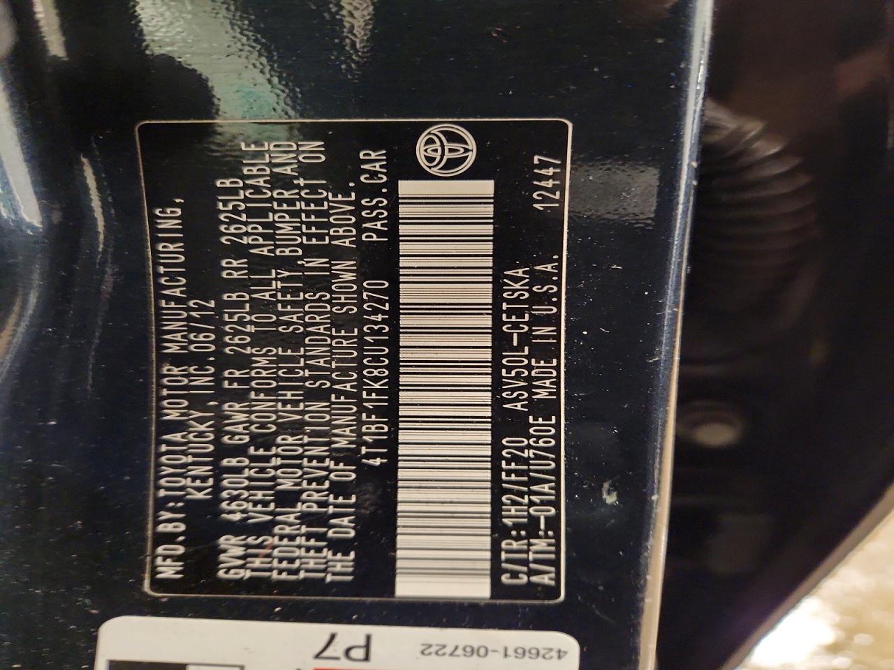 2012 TOYOTA CAMRY SE photo 23