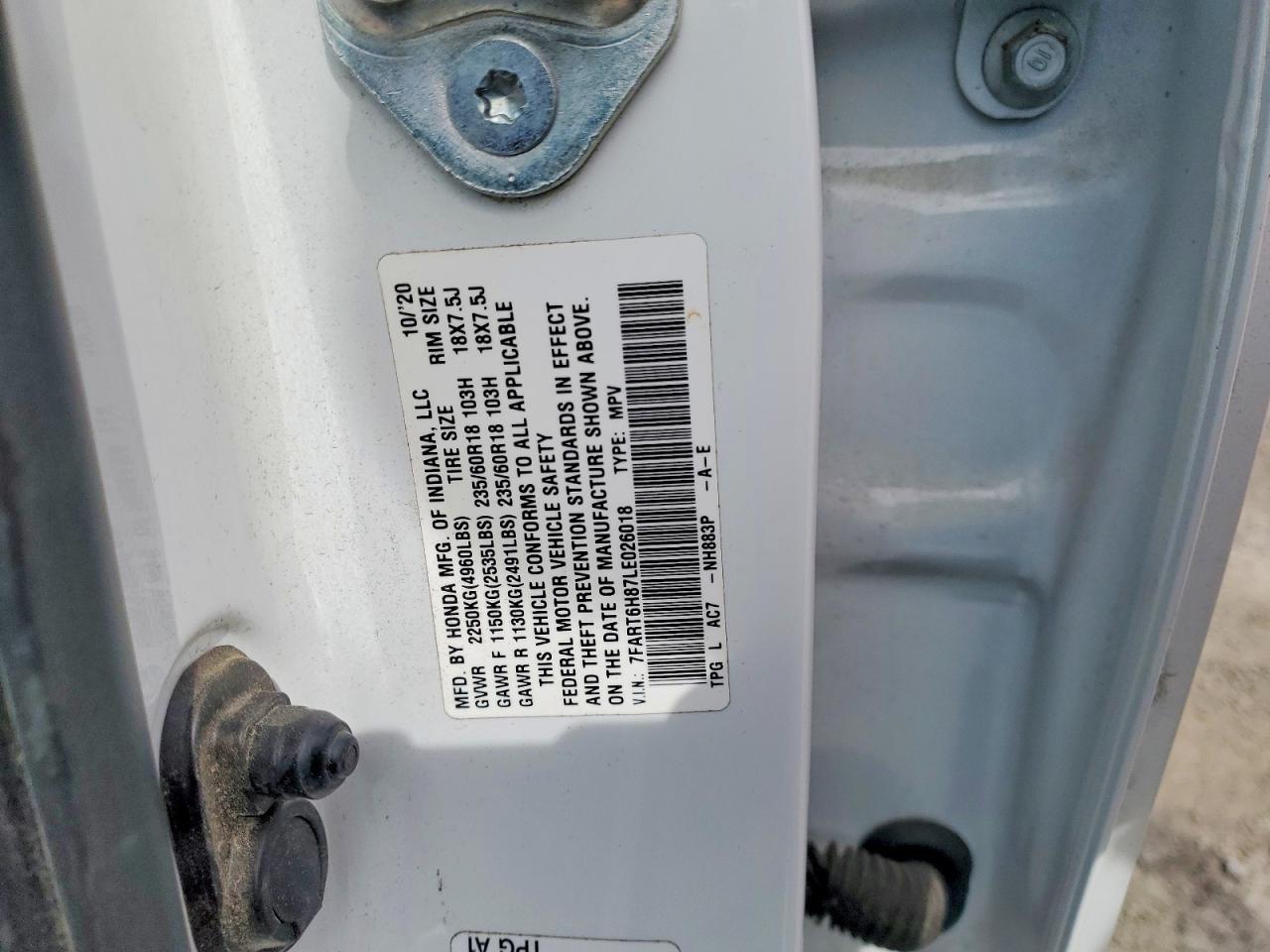 2020 HONDA CR-V EXL photo 14