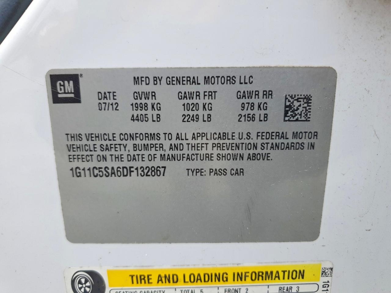 2013 CHEVROLET MALIBU 1LT photo 12