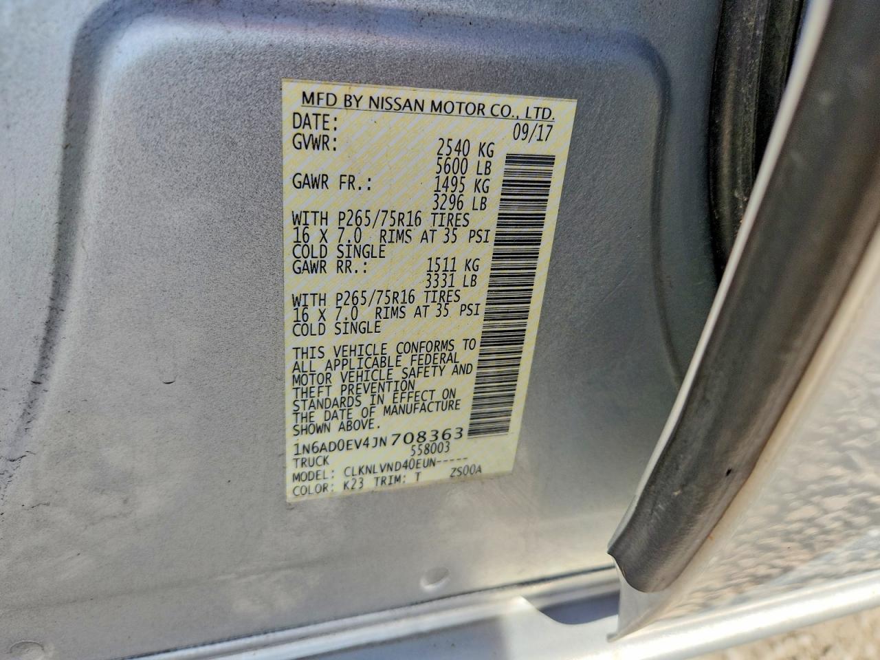 2018 NISSAN FRONTIER PRO-4X photo 23