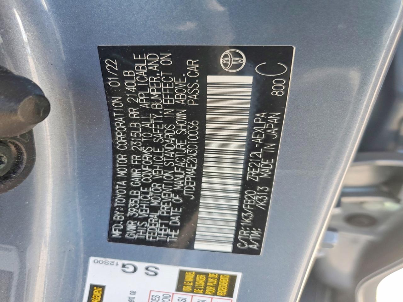 2022 TOYOTA COROLLA LE photo 13