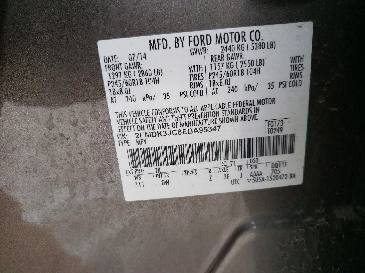 2014 FORD EDGE SEL photo 25