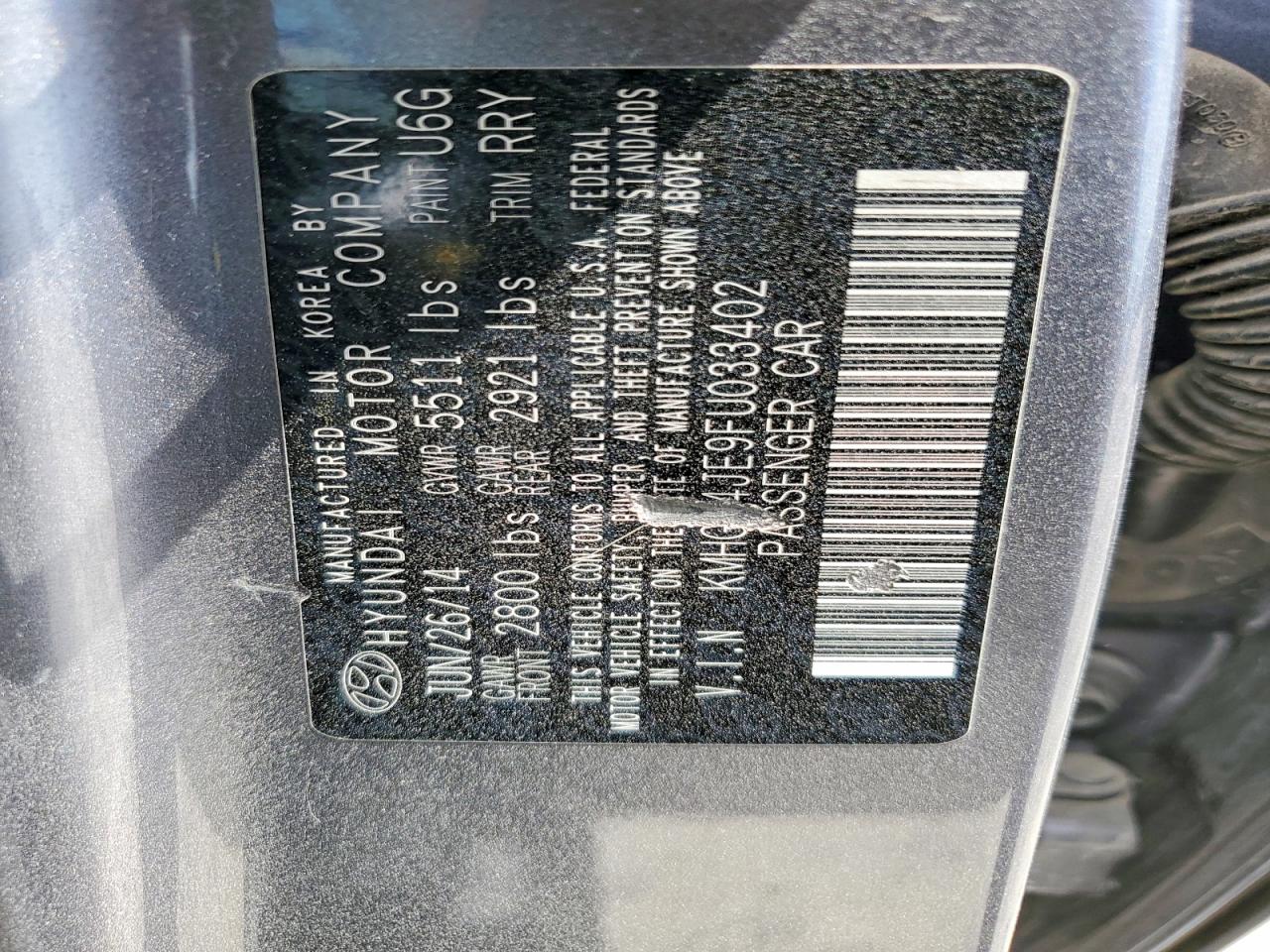 2015 HYUNDAI GENESIS 3.8L photo 23