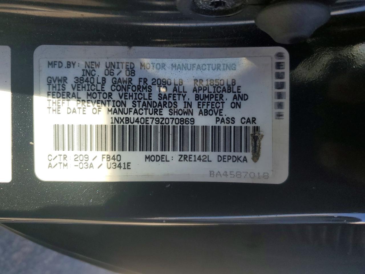 2009 TOYOTA COROLLA LE photo 23