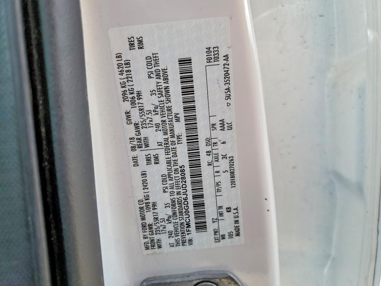 2018 FORD ESCAPE SE photo 25