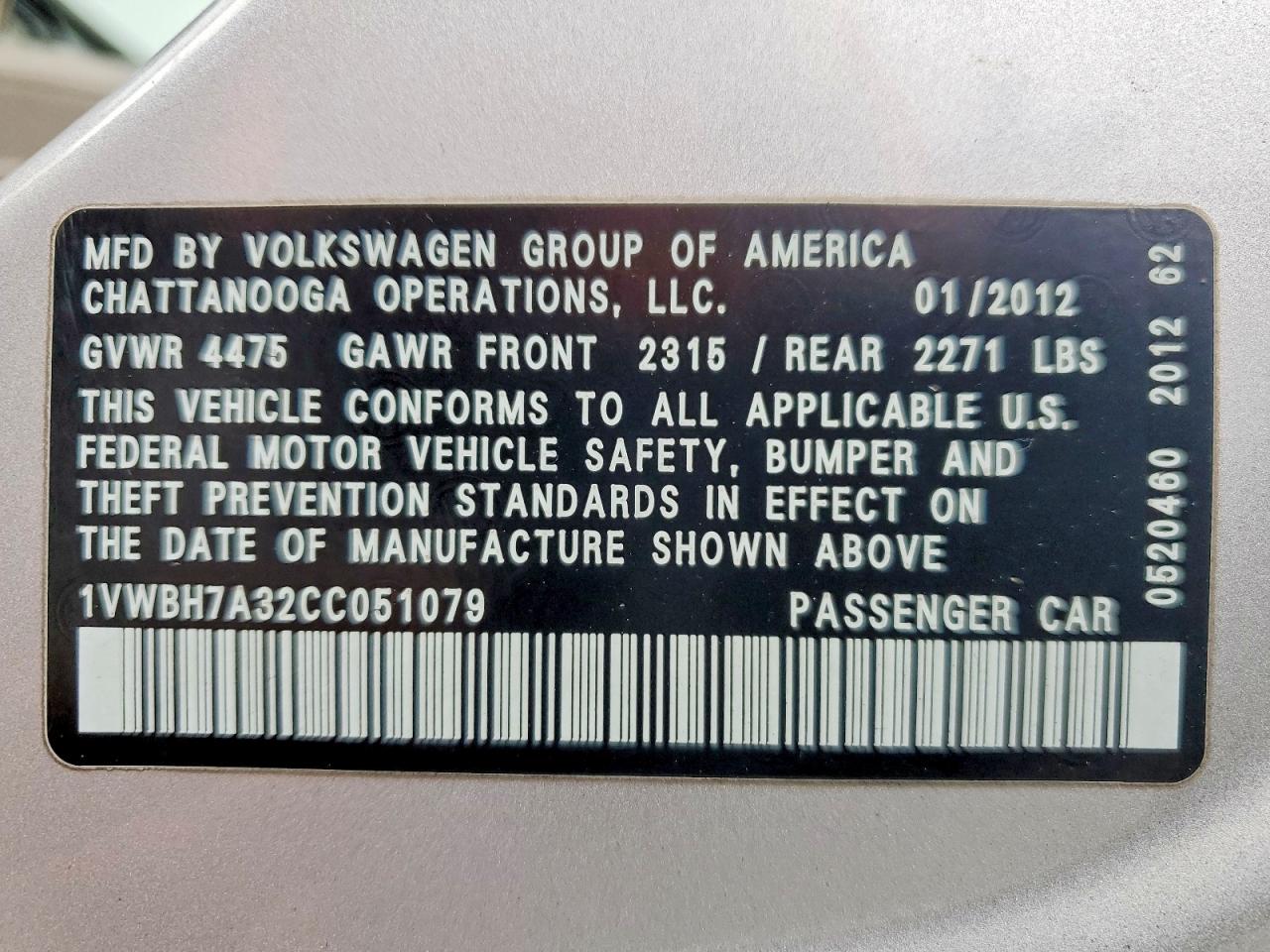 2012 VOLKSWAGEN PASSAT SE photo 34