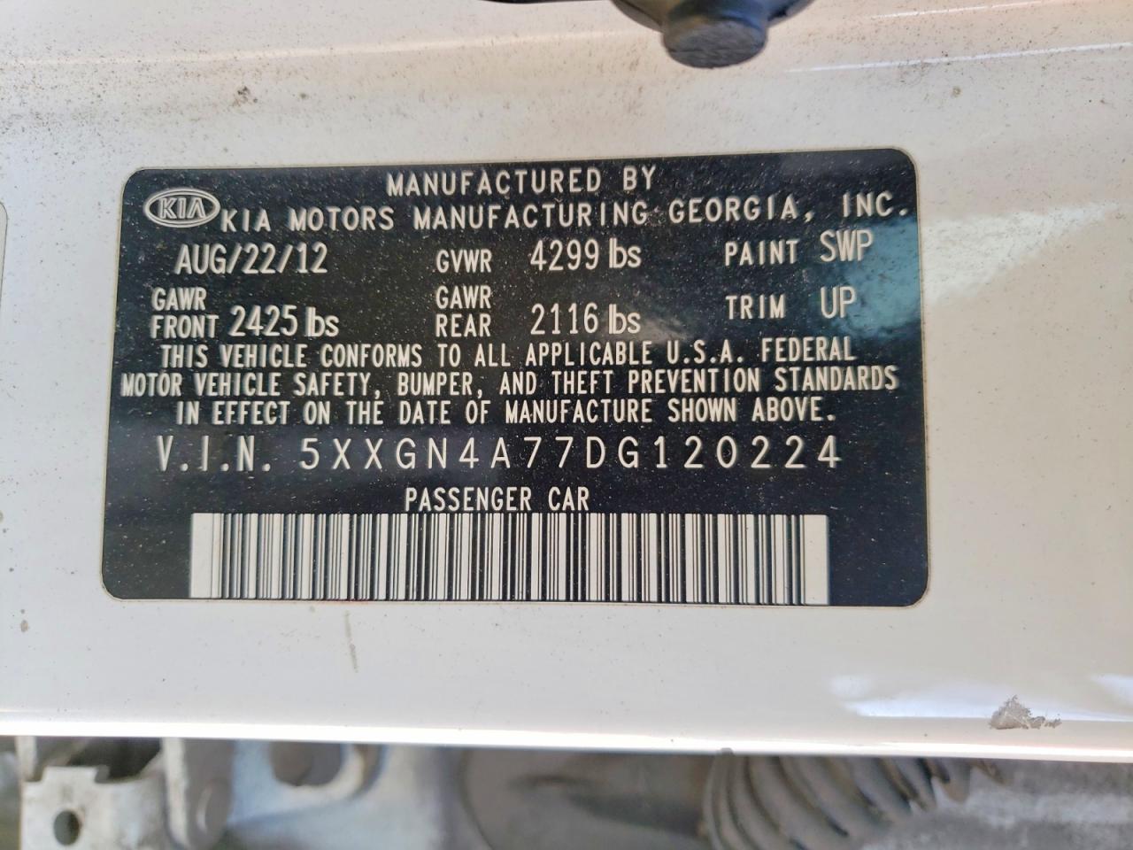 2013 KIA OPTIMA EX photo 12