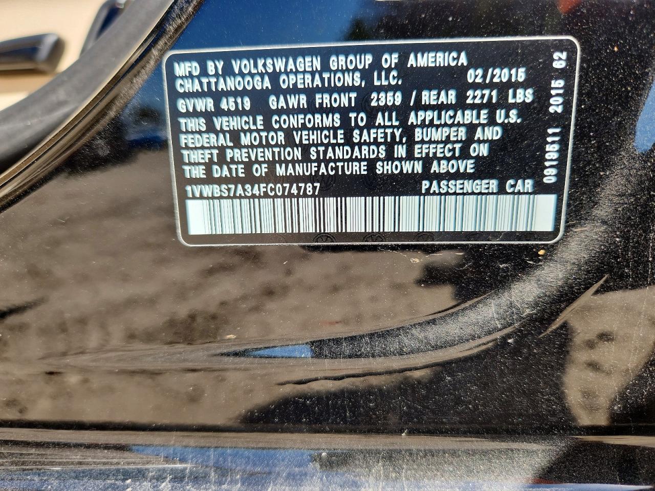 2015 VOLKSWAGEN PASSAT SE photo 12