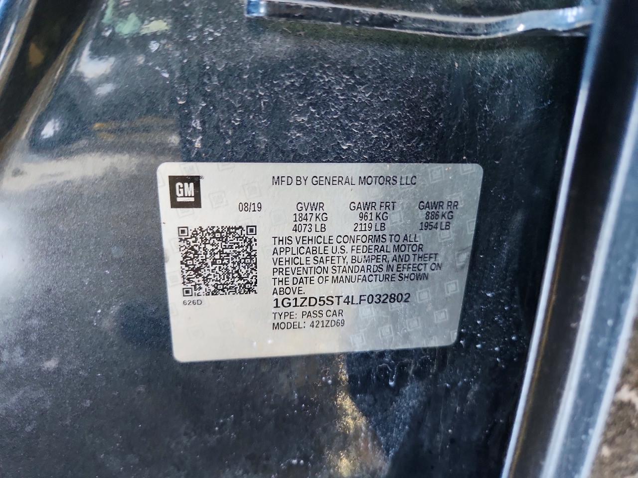2020 CHEVROLET MALIBU LT photo 12