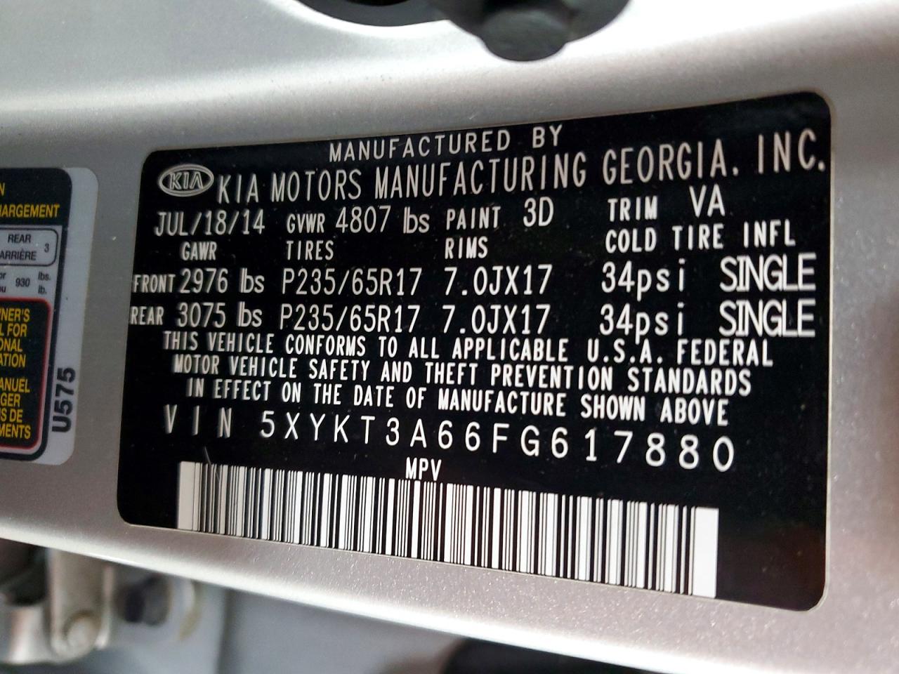 2015 KIA SORENTO LX photo 25
