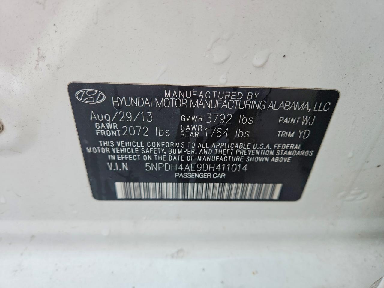 2013 HYUNDAI ELANTRA GLS photo 12