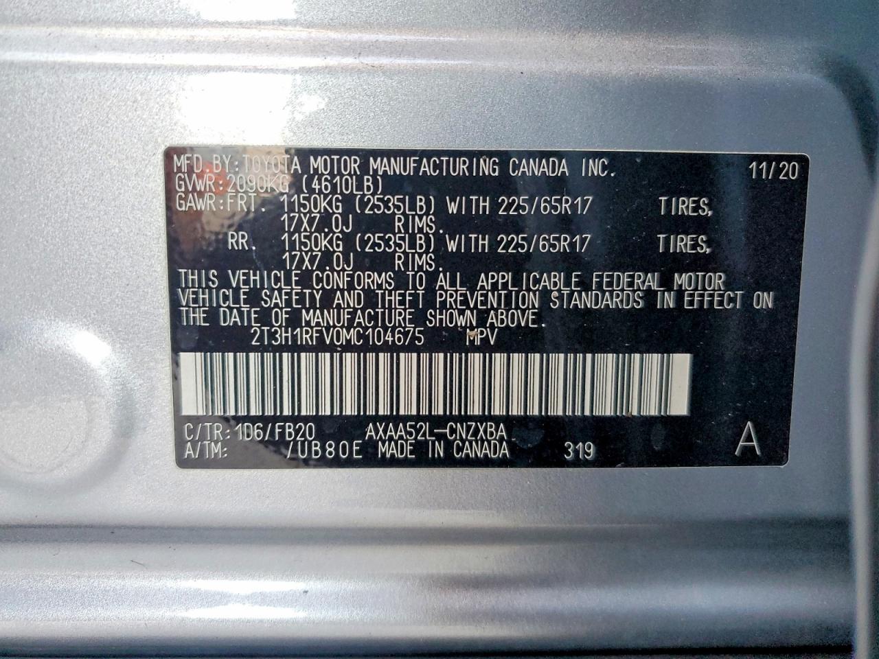 2021 TOYOTA RAV4 LE photo 13