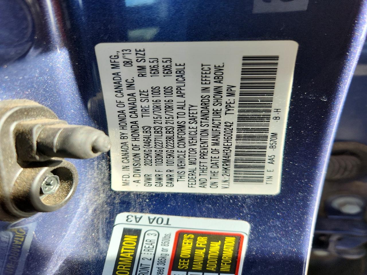 2014 HONDA CR-V LX photo 37