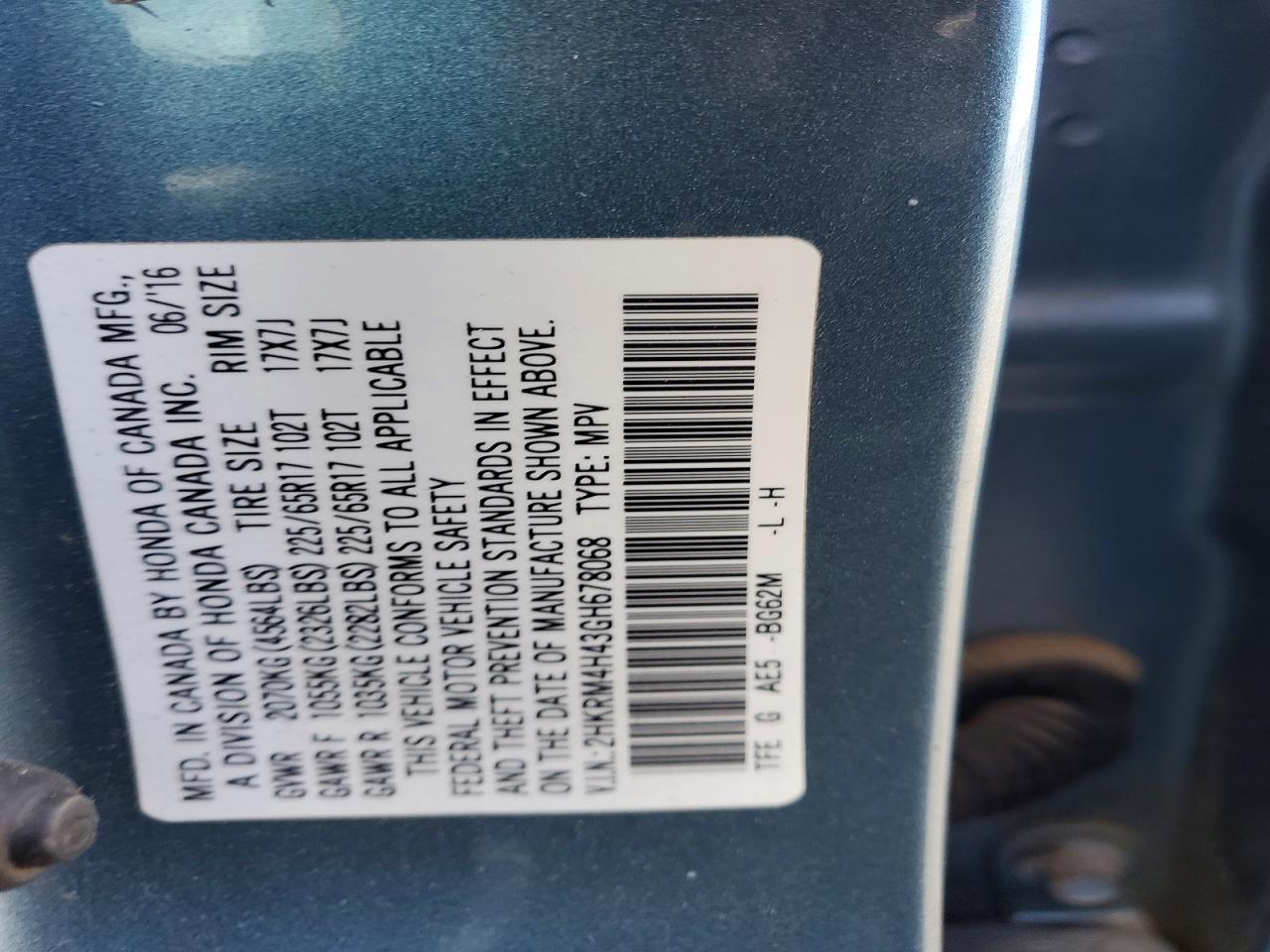 2016 HONDA CR-V SE photo 40