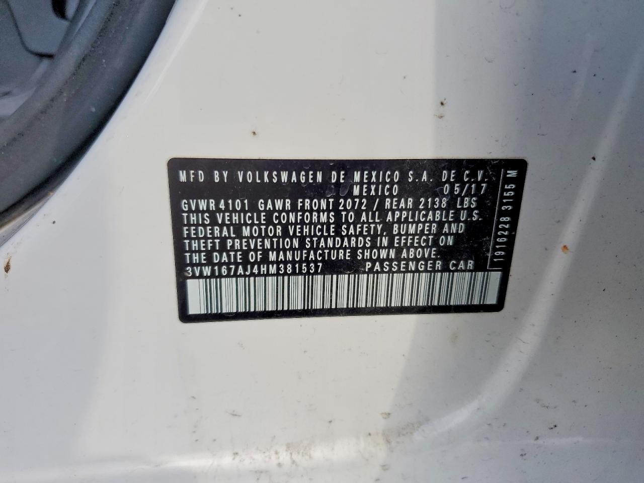 2017 VOLKSWAGEN JETTA S photo 12