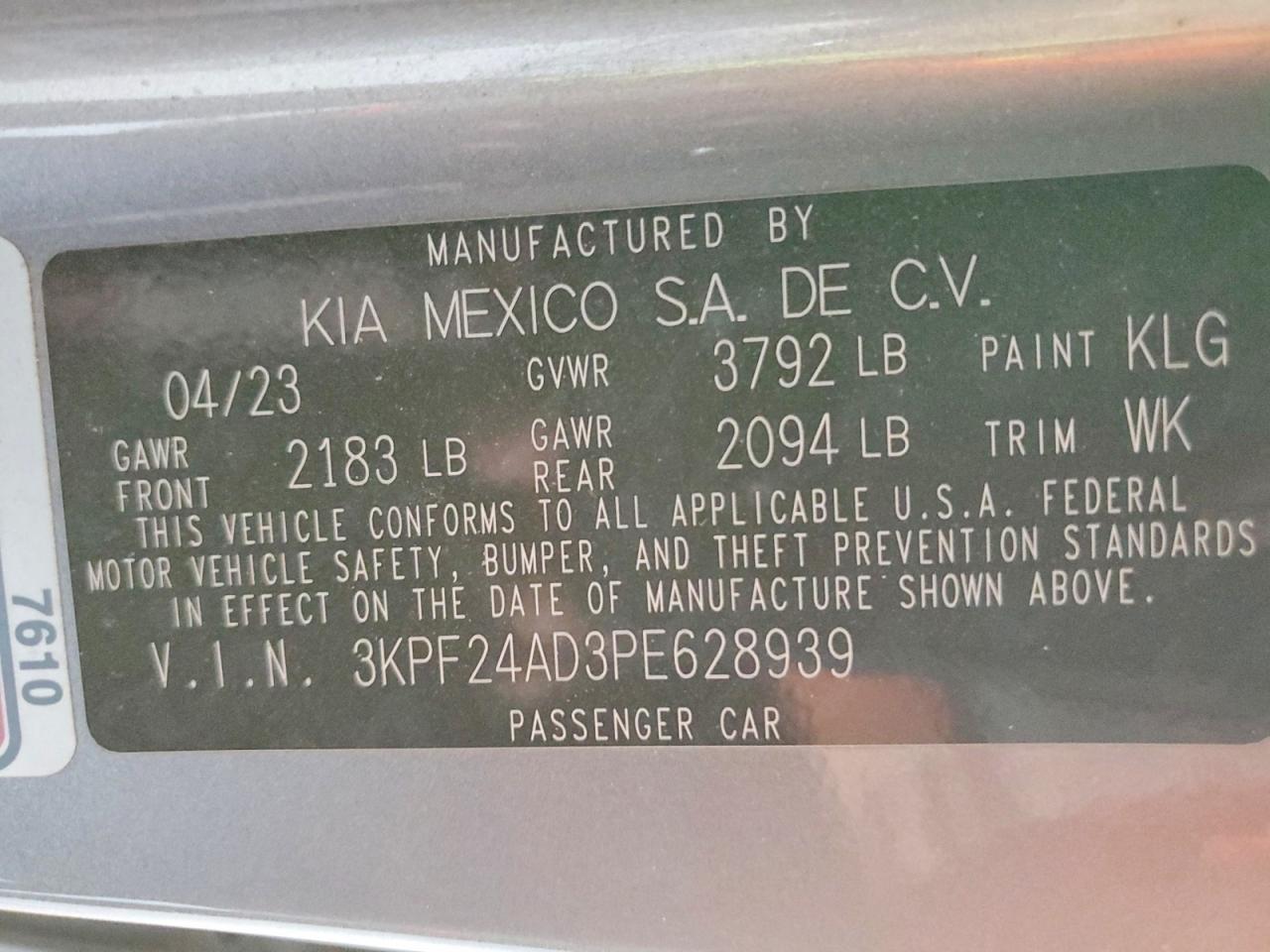 2023 KIA FORTE LXS photo 12