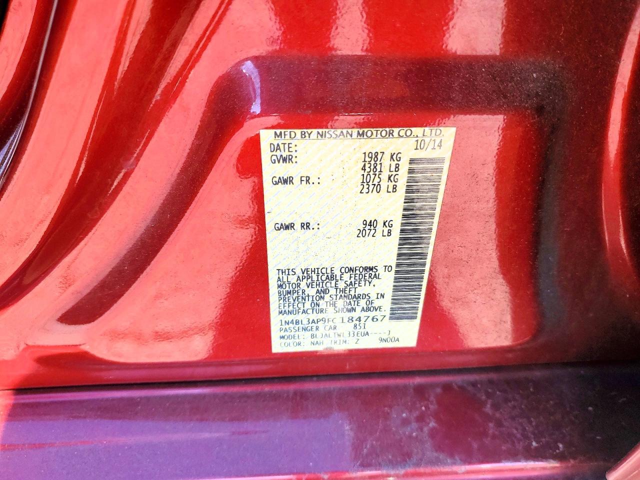2015 NISSAN ALTIMA 3.5 SL photo 12