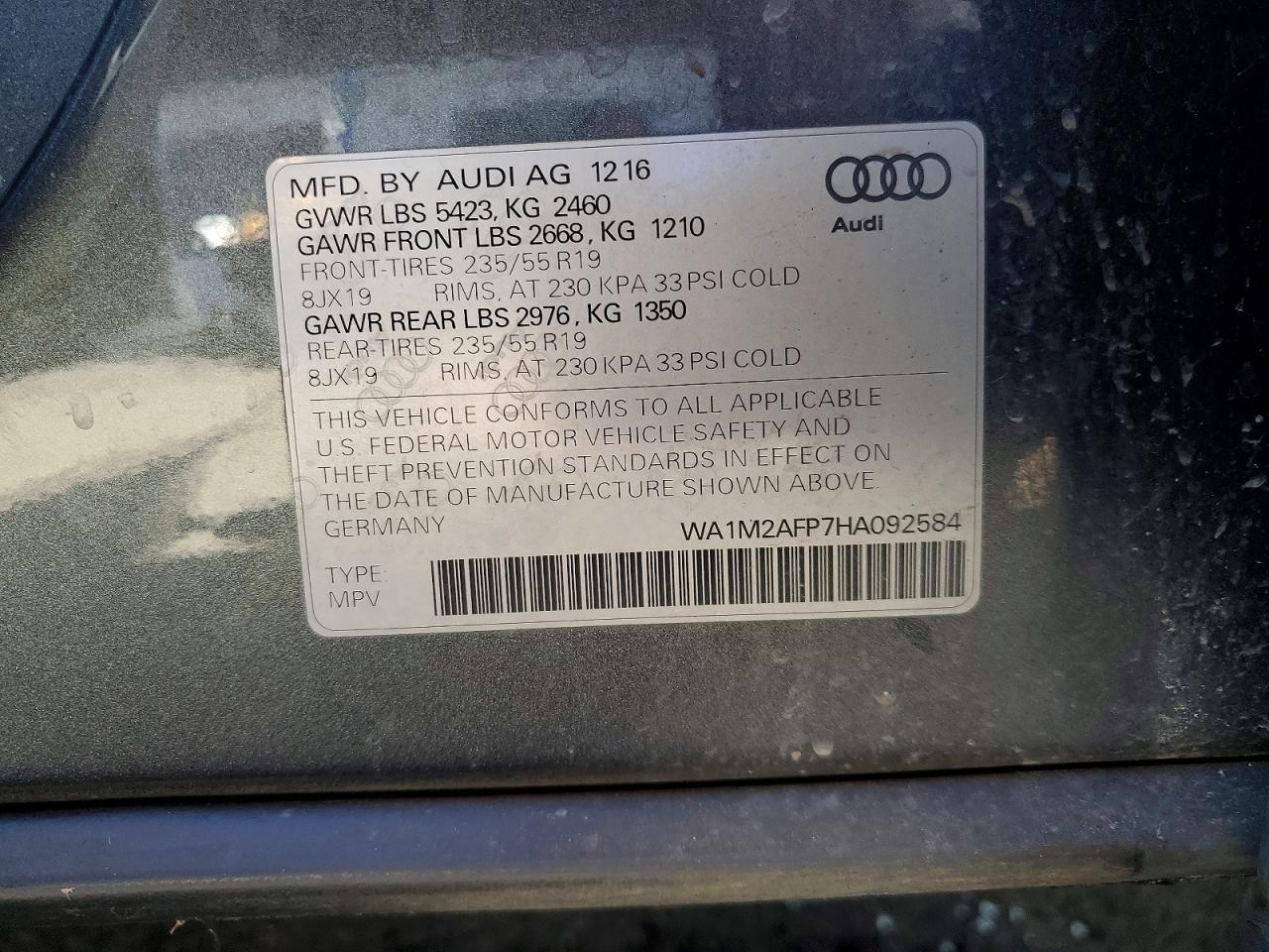 2017 AUDI Q5 PREMIUM PLUS photo 12