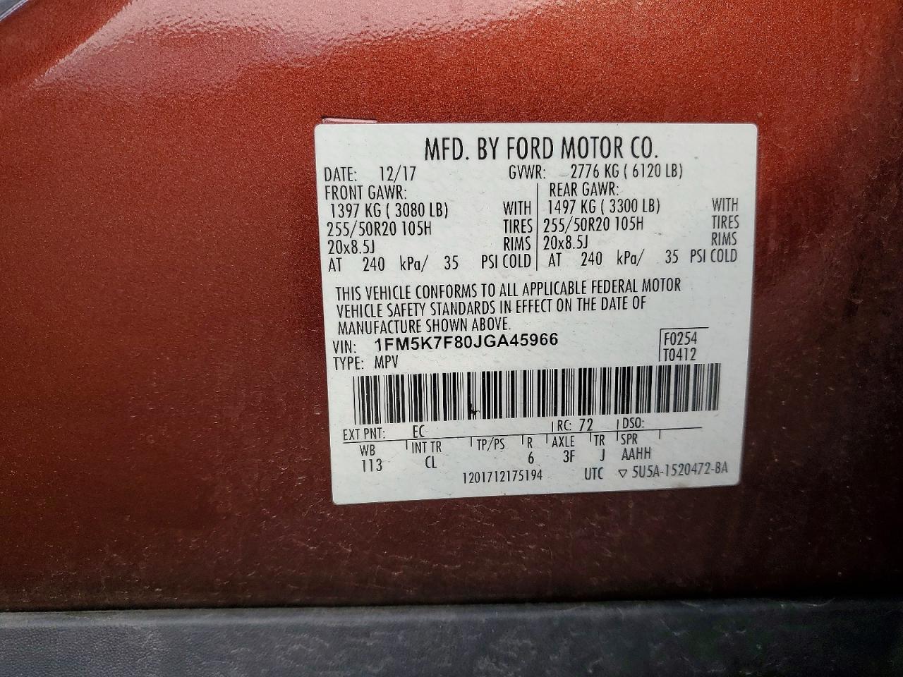2018 FORD EXPLORER LIMITED photo 37