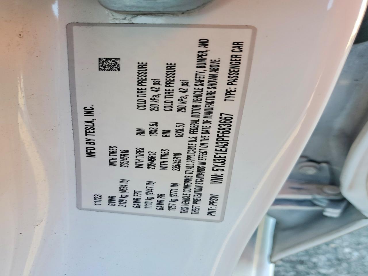 2023 TESLA MODEL 3 photo 25