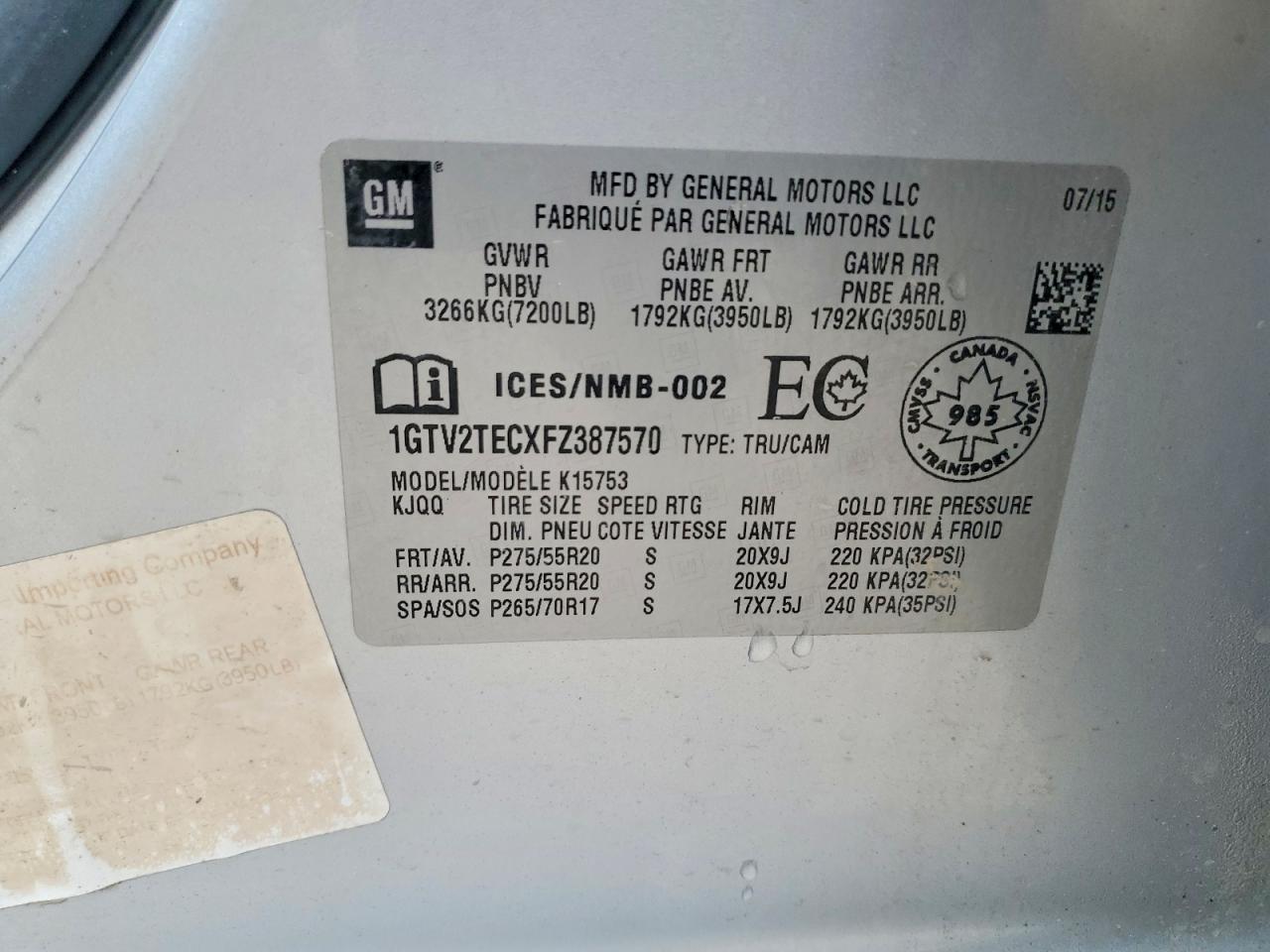 2015 GMC SIERRA K1500 photo 34