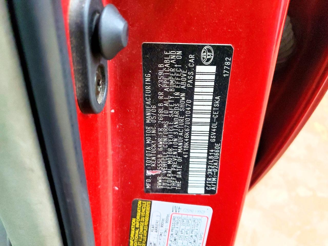 2007 TOYOTA CAMRY SE V6 photo 12