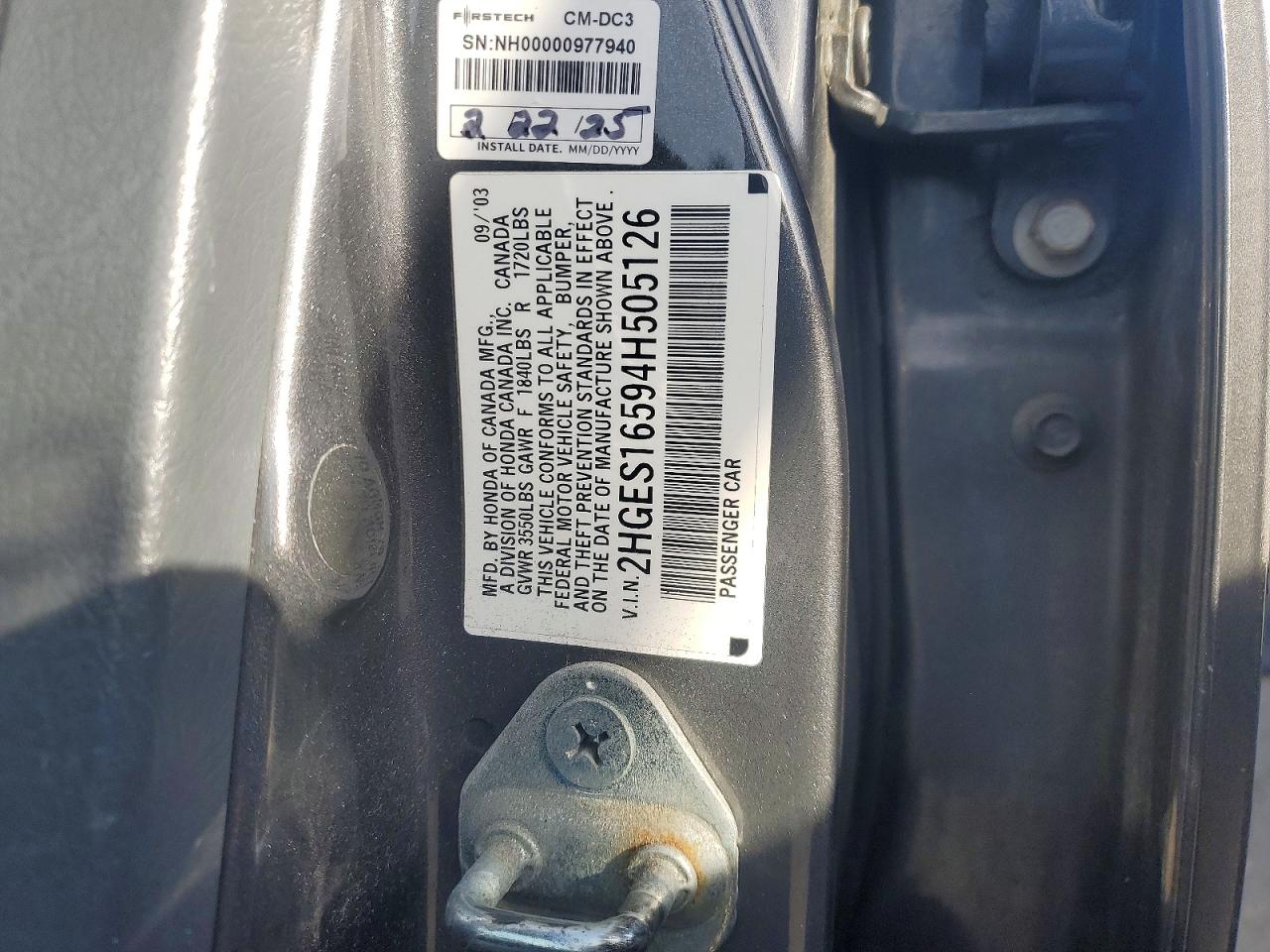 2004 HONDA CIVIC LX photo 23
