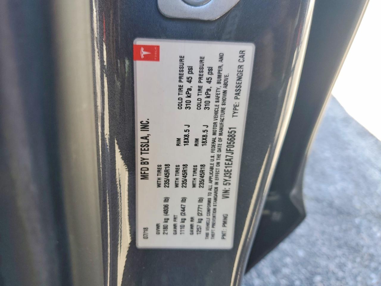 2018 TESLA MODEL 3 photo 34