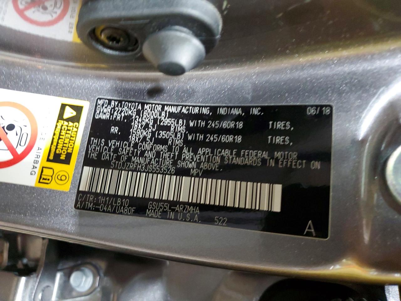 2018 TOYOTA HIGHLANDER XLE photo 25