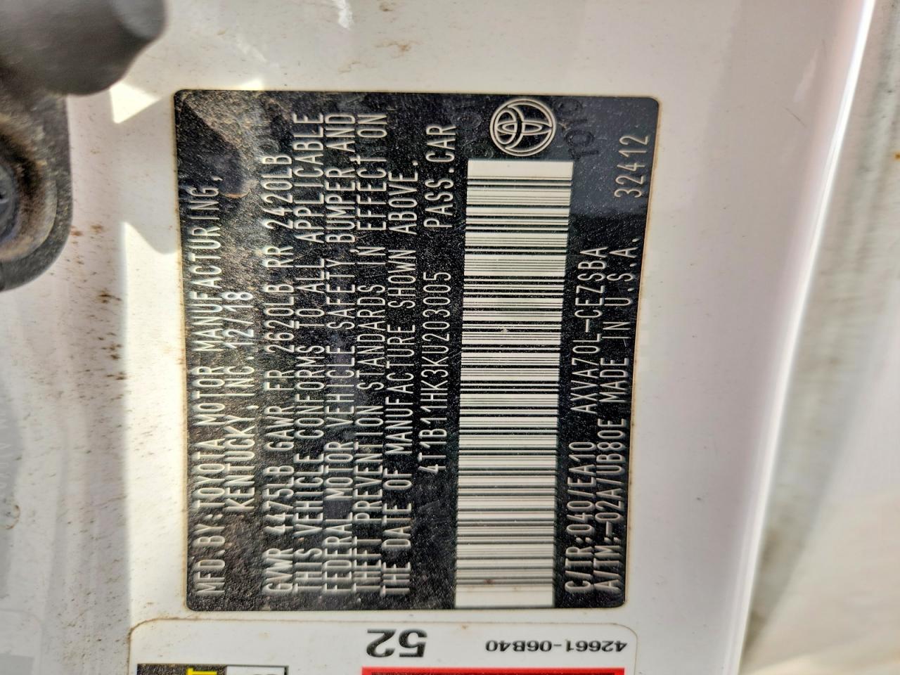 2019 TOYOTA CAMRY SE photo 23