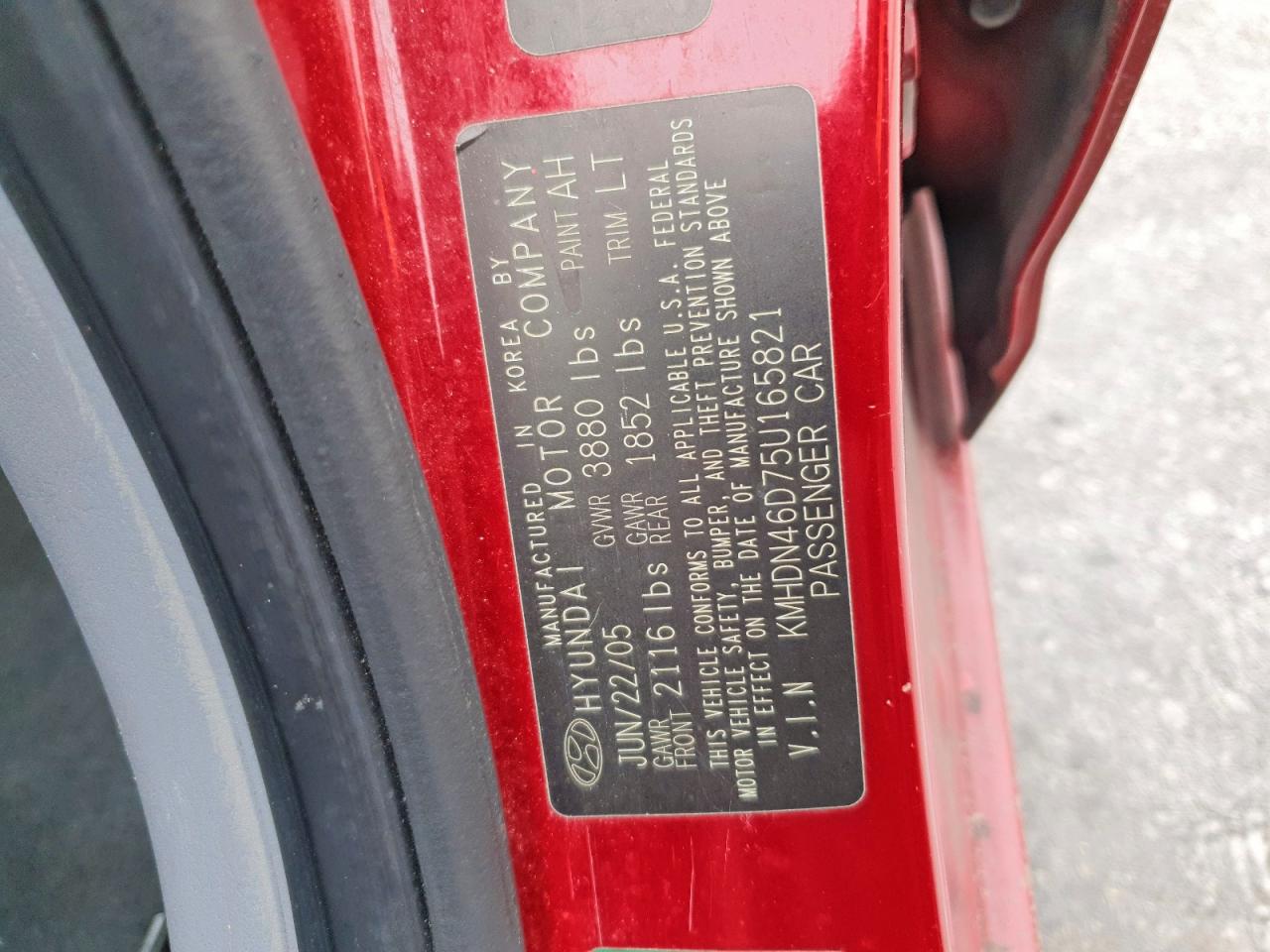 2005 HYUNDAI ELANTRA GLS photo 25